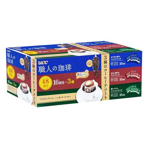 UCC悠诗诗职人美式手冲咖啡滴滤耳挂式纯黑咖啡粉无蔗糖醇厚意式