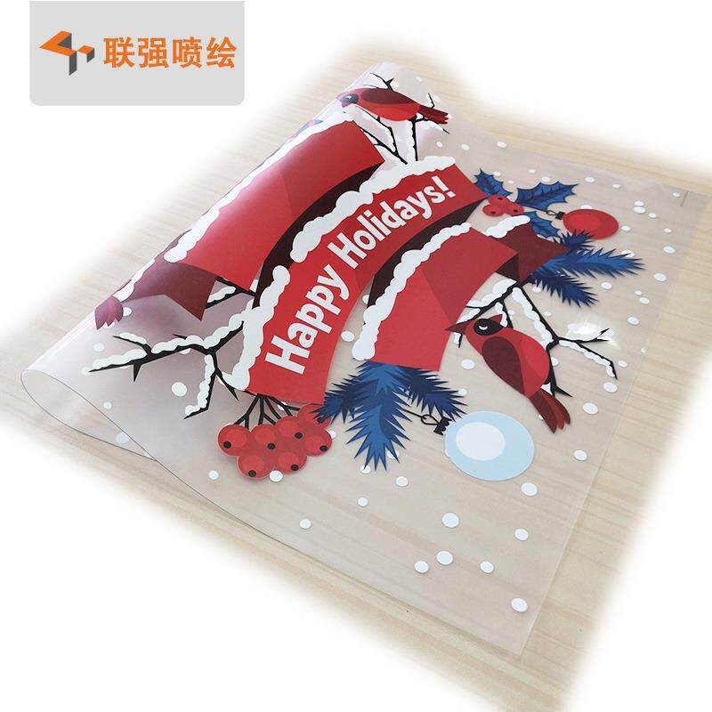 厂家批量生产超透膜彩白喷画 玻璃贴uv喷绘 橱窗玻璃超透静电贴