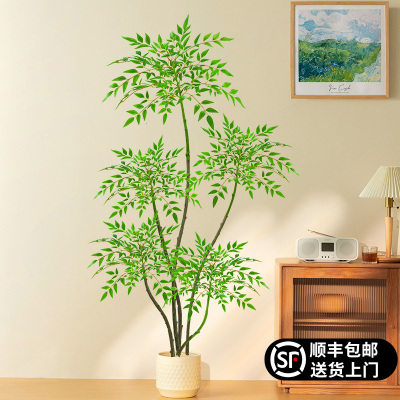 细叶造型南天竹仿真绿植客厅软装饰仿生氛围树高端大气上档次摆件