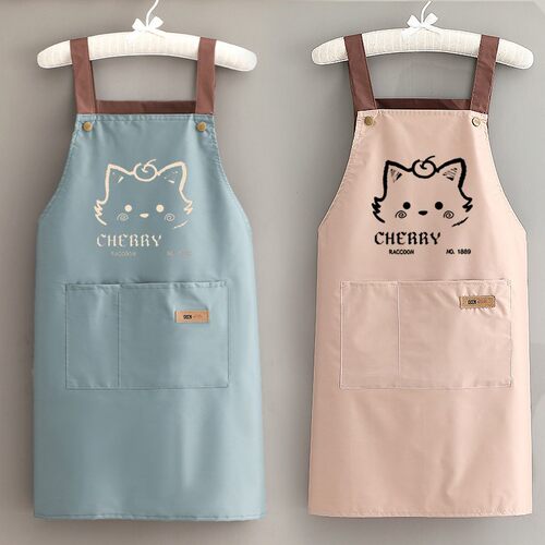 防水防油围裙定制logo印字厨房家用可爱餐饮专用工作服做饭围腰女