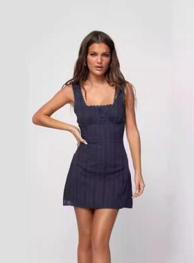 Women ' s New Fashion Design Lace Trim Halter Dress , Stylis