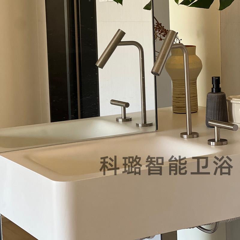 定制岩板热弯一体盆浴室洗脸盆面盆新岩素卫生间洗手盆台上盆台盆