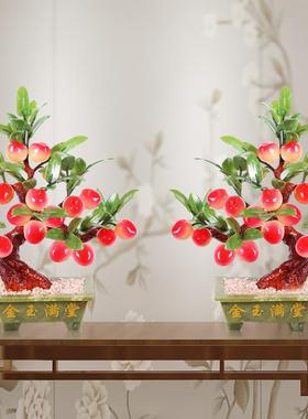 正品玉石长多福多寿桃树摆工品送件老人爷爷奶奶辈蟠桃祝寿贺寿礼