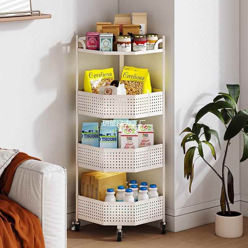 多层蔬配角菜置物架可移动物架带果置轮万YZMCWOKR向轮锅具厨房夹