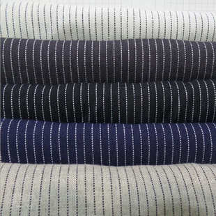 纯亚麻条纹衬衣面料 条纹麻布 纯麻条布料 男装 色织纯亚麻面料