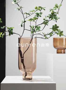 现代透明家居玻璃水培花瓶摆件简约插花器客厅样板房间桌面装饰品