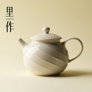创意手工陶瓷茶壶复古草木灰泡茶壶家用功夫茶具带过滤单壶 里作