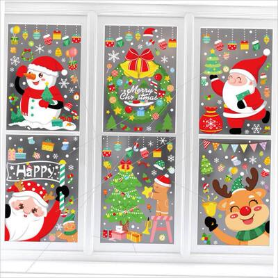 Christmas snowman elk window sticker Merry Christmas static