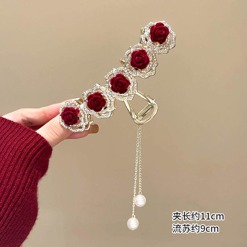 敬酒服头饰新娘红色头花发箍三件套新款简单大气结婚纱礼服发