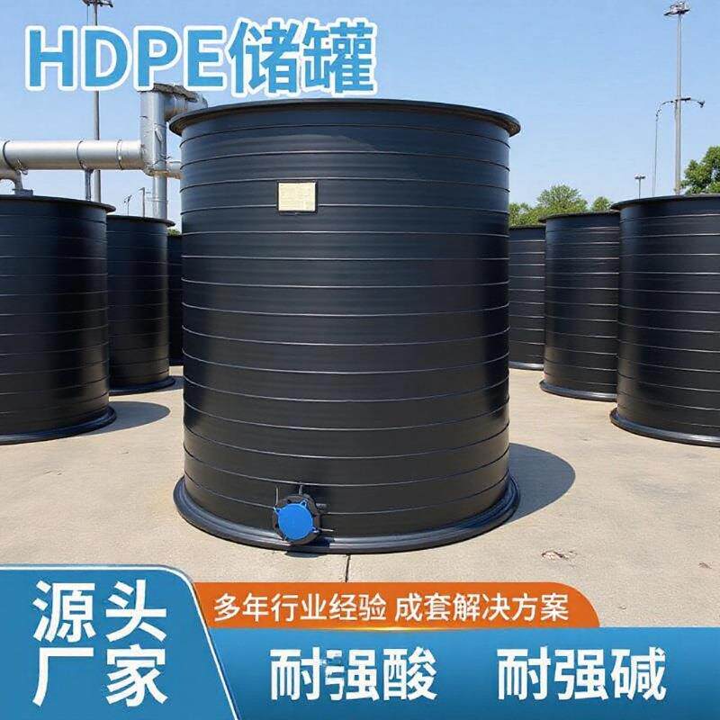 大型聚丙烯储水罐废水沉淀桶黑色不透光耐腐蚀浓硫酸存储罐