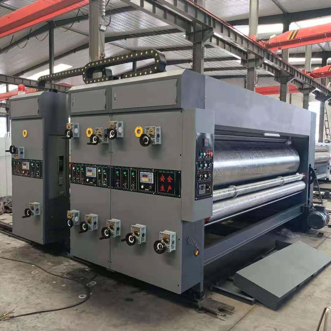 大版辊双色印刷四联模切开槽机3500X700链条双色开槽