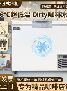 零下86℃超低温柜228升Dirty咖啡冰杯卧式冰箱咖啡店网红冰柜