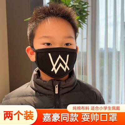 嘉豪同款口罩儿童6到12岁男孩子小学生版纯棉秋冬季保暖防风防尘