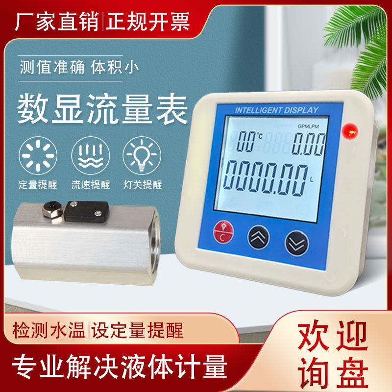 温港测温度涡轮流量计显示表流速一体流量传感器柴汽油甲醇水化工