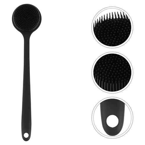 Silicone Long Handle Bath Brush Body Shower Scrubber Back Mu