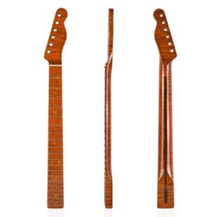 [TL微黄亮光]21品虎纹烤枫木吉他琴柄琴颈for TL Tele-牛骨上枕