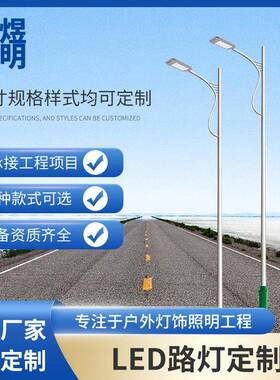 户外LED路灯道路照明灯市政建设不锈钢IP65防水路灯杆市政工程
