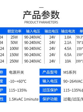 LED单组小型开关电源M2S-75-24/1变压v器.2A工业3220转直流25w