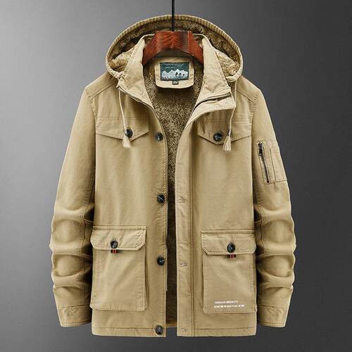 Cotton jacket, men's oversized thick coat, workwear