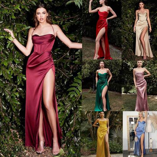 Women's high waisted slit dress