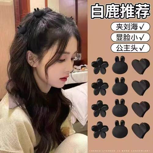 Black Mini Small Hair Clip for Women, Suitable for Flyaways,