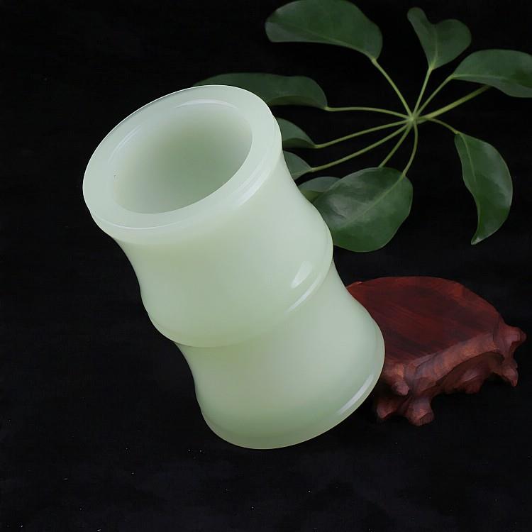 玉石玉器工艺品玉石阿富汗竹节笔筒摆件男女款玉器产地货源包邮