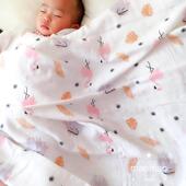 婴儿浴巾竹棉纱布初生宝宝超柔襁褓包裹布吸水幼儿毛巾被儿童盖毯