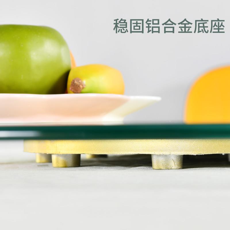 宴会桌玻璃转盘酒店餐厅双层钢化玻璃聚会大圆桌酒楼饭店旋转餐桌