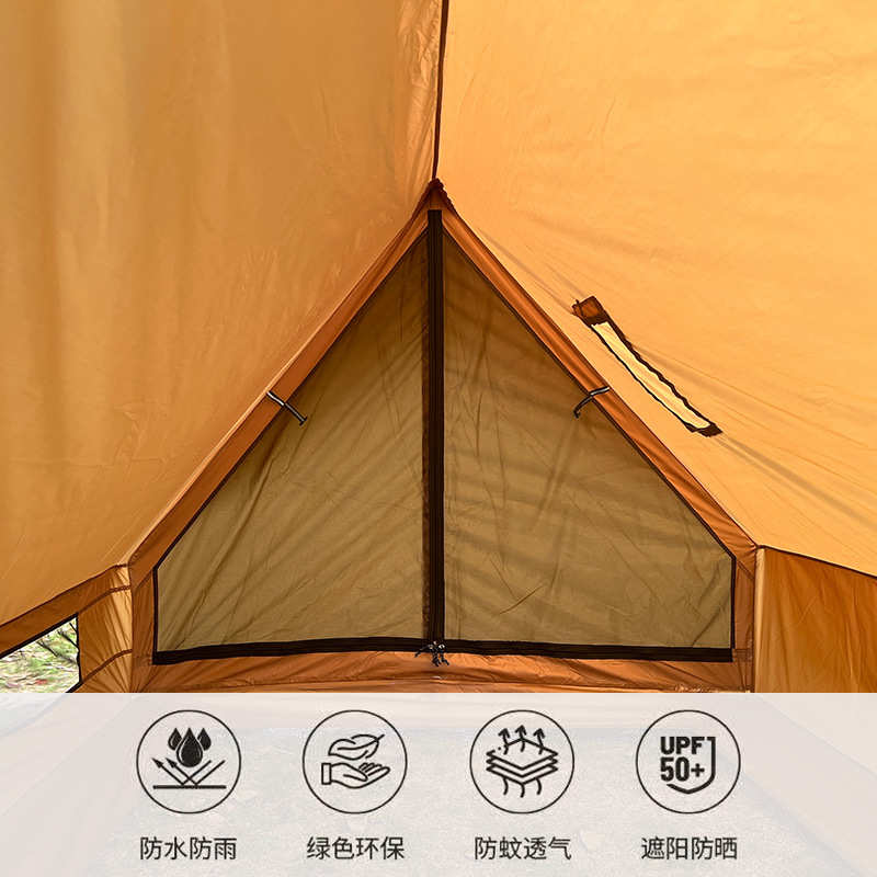 户外露营沙滩帐篷小屋式野外露营轻量化双人BC帐篷带烟囱口防雨