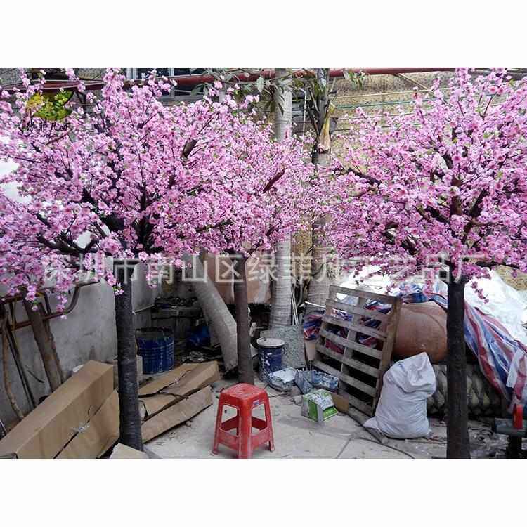 树爆节庆花树 布景花枝工程桃防厂家桃销装饰室内外假婚庆真