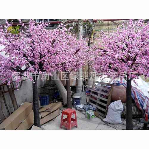 树爆节庆花树 布景花枝工程桃防厂家桃销装饰室内外假婚庆真