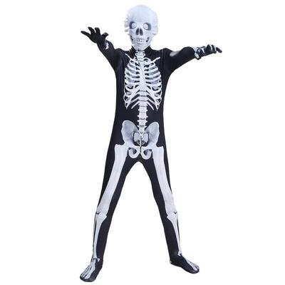 Halloween costume parody skeleton jumpsuit万圣节骷髅连体衣服