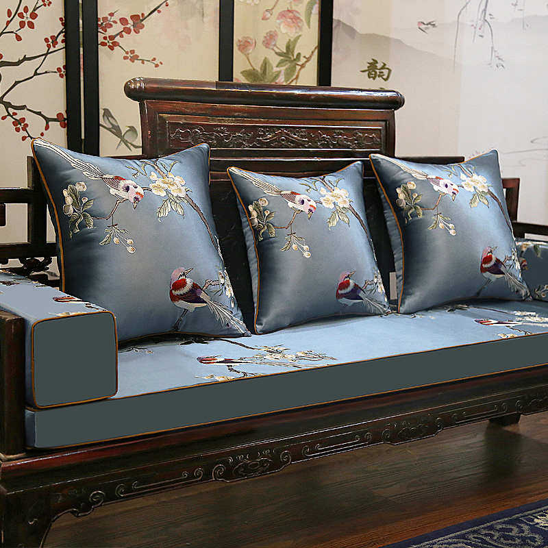 新中式红木沙发坐垫实木沙发垫罗汉床垫子五件套罩子四季防滑盖布