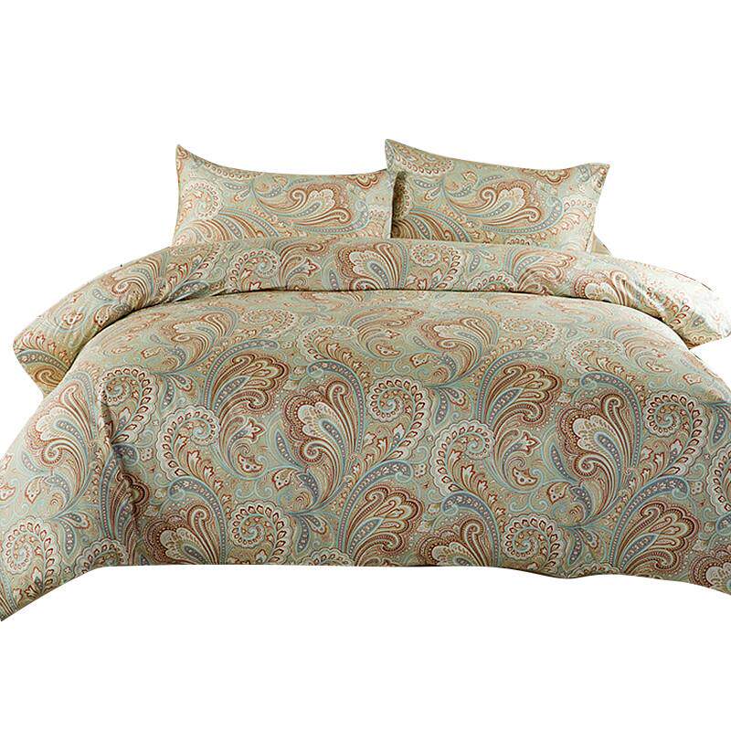 出口美式60支纯棉贡缎全长绒棉复古四件套定制230x250 240x246cm