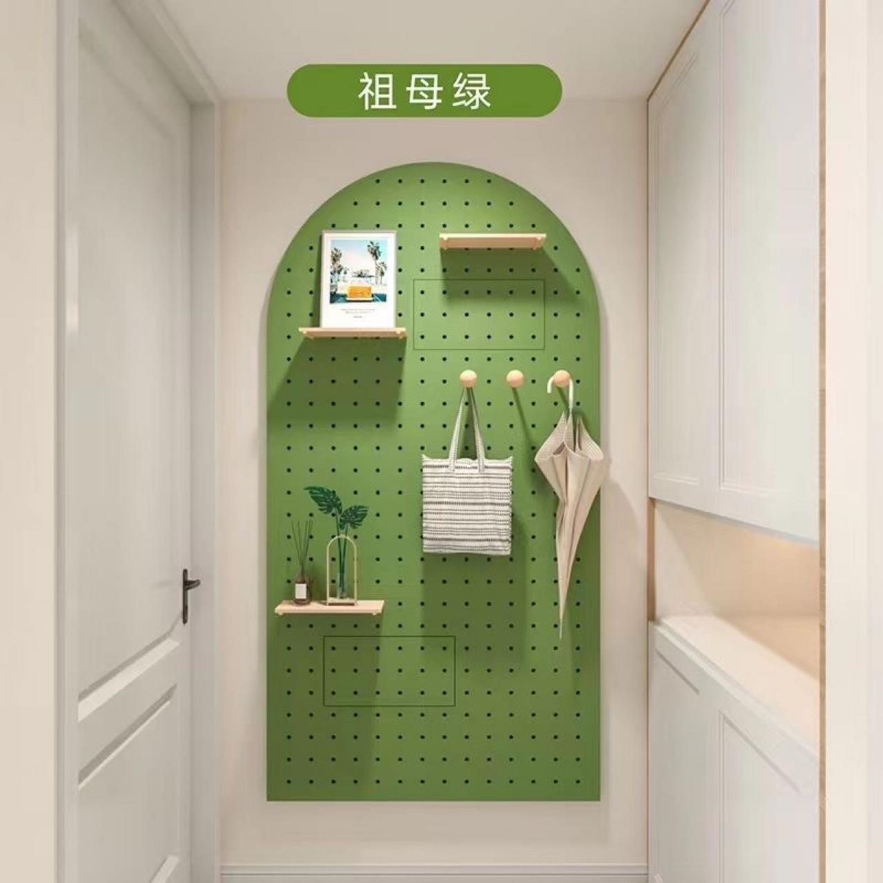 孔洞板置物架挂墙上洞板遮挡置弧物洞洞板架收纳木洞形板家用实木