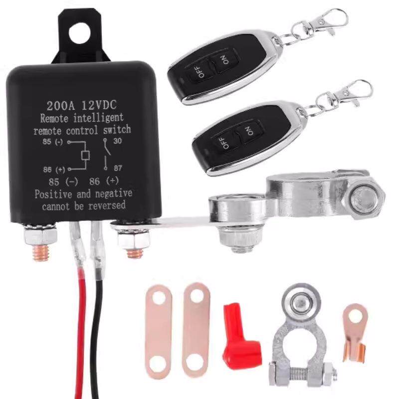 12v200A汽车电瓶漏电跑电继电器电源保护车用无线遥控断电开关