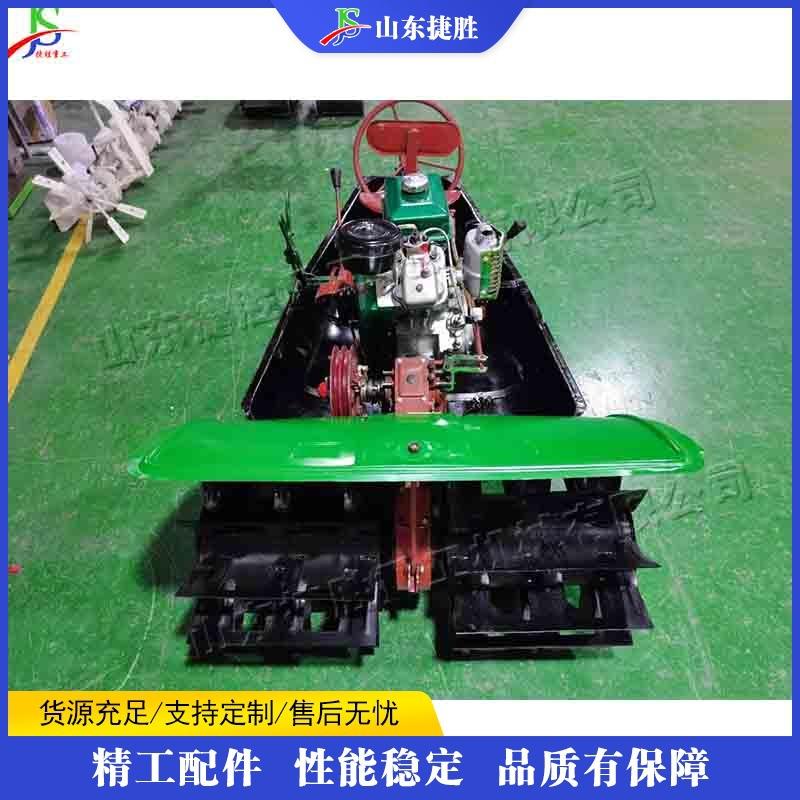 柴油水田机耕船 小型水陆两用耕地机 大面积水田作业配带旋耕机