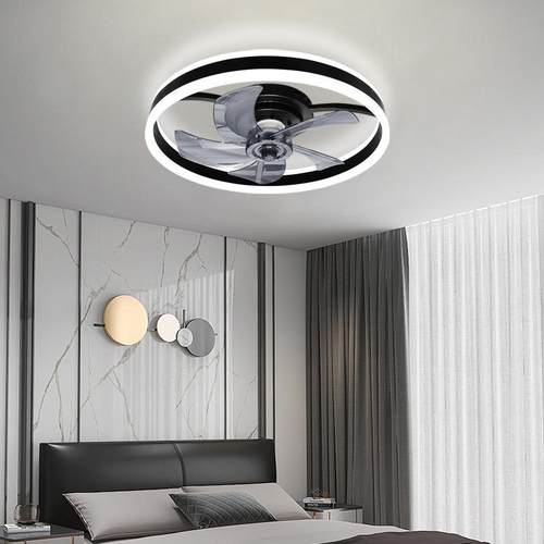 跨境新款吸顶风扇灯北欧卧室隐形变频吊扇灯日美规宽压家用吸顶灯