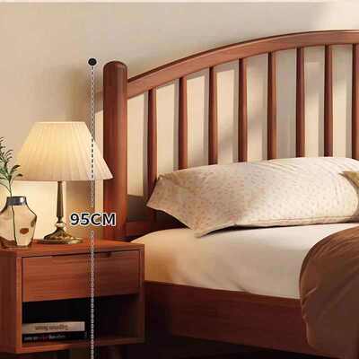 北欧全实木床双人温莎床1.8现代简约日式主卧床1.5单人胡桃色大床