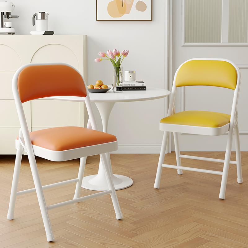 家用客厅吃饭椅子宿舍可折叠餐椅轻奢感化妆梳妆台卧室单人椅