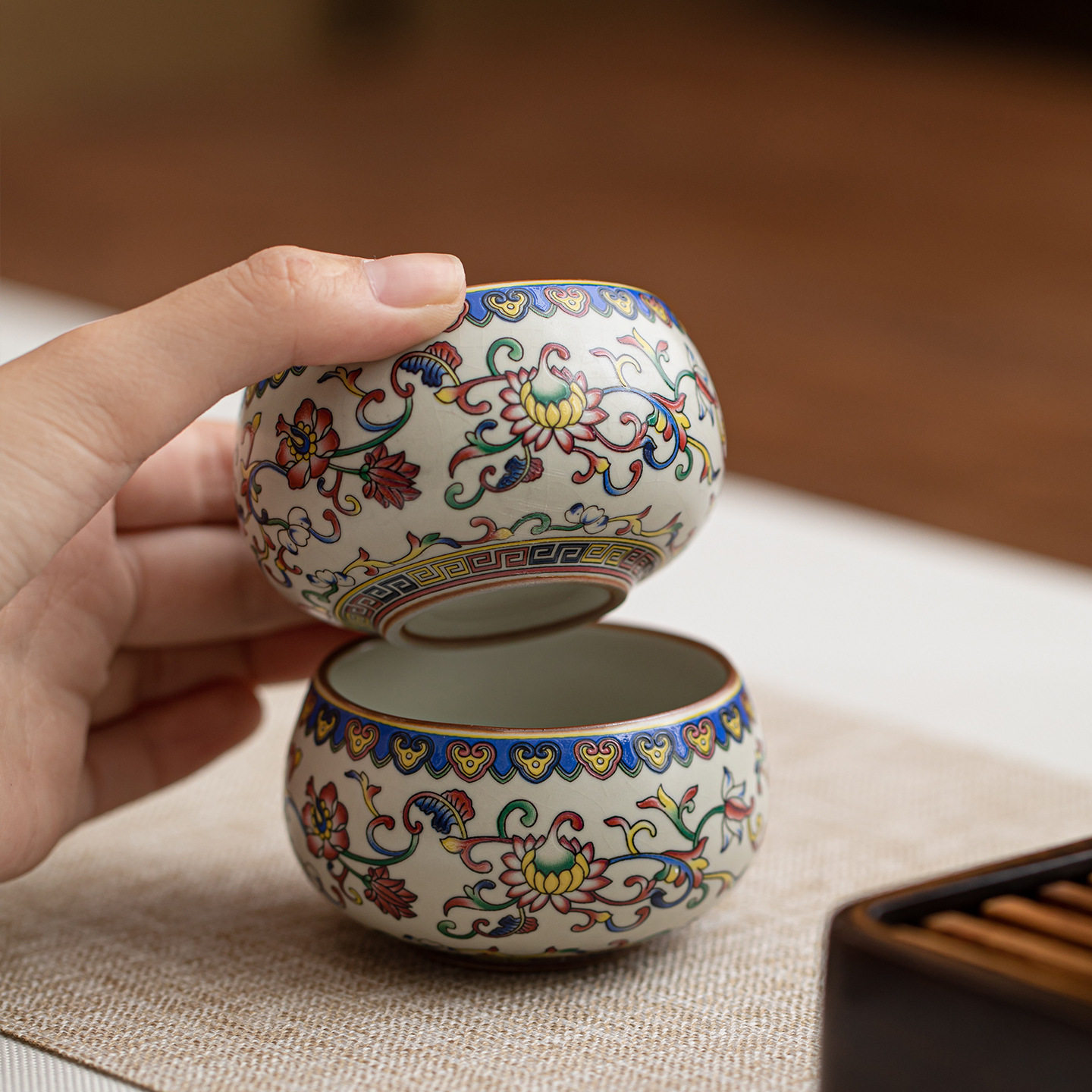 汝窑茶杯主人茶具杯子套装茶杯