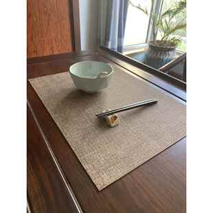 彷亚麻布纹皮革餐垫茶垫免洗纯色轻奢茶桌垫桌旗定制西餐杯垫桌布