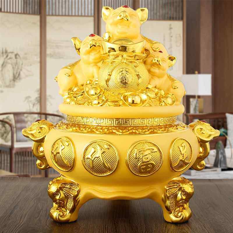 招财金猪摆件大号存钱罐代代富足成人创意储蓄罐公司店铺开业礼品