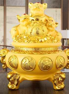 招财金猪摆件大号存钱罐代代富足成人创意储蓄罐公司店铺开业礼品