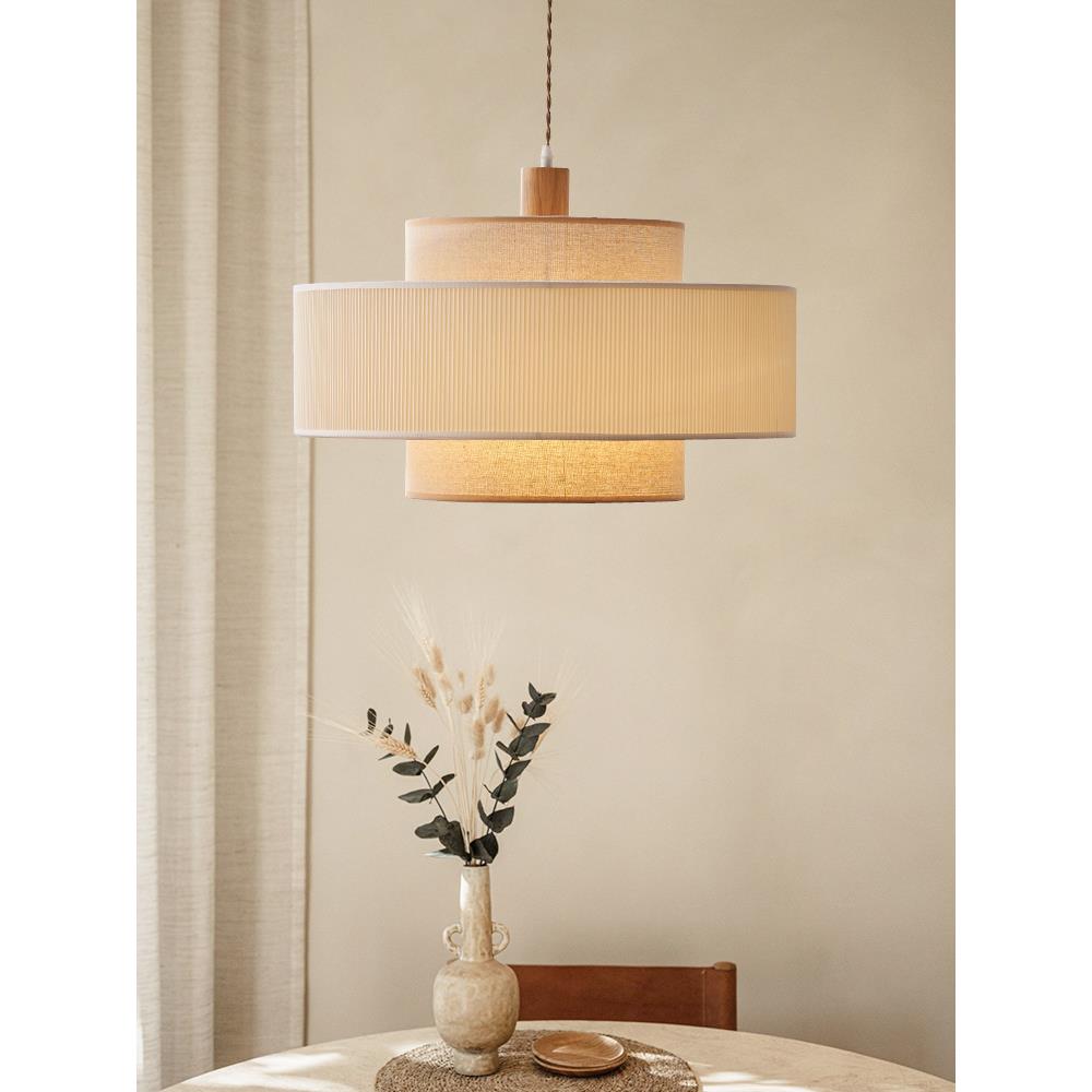 艺术灯日式餐厅吊灯原木风卧室客厅北欧书房茶室奶油风白色创意个