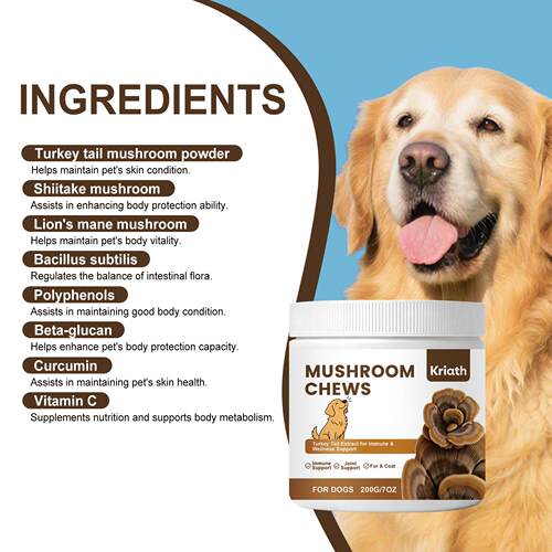 Kriath Dog Mushroom Chews Gentle Formula for Daily Care to B
