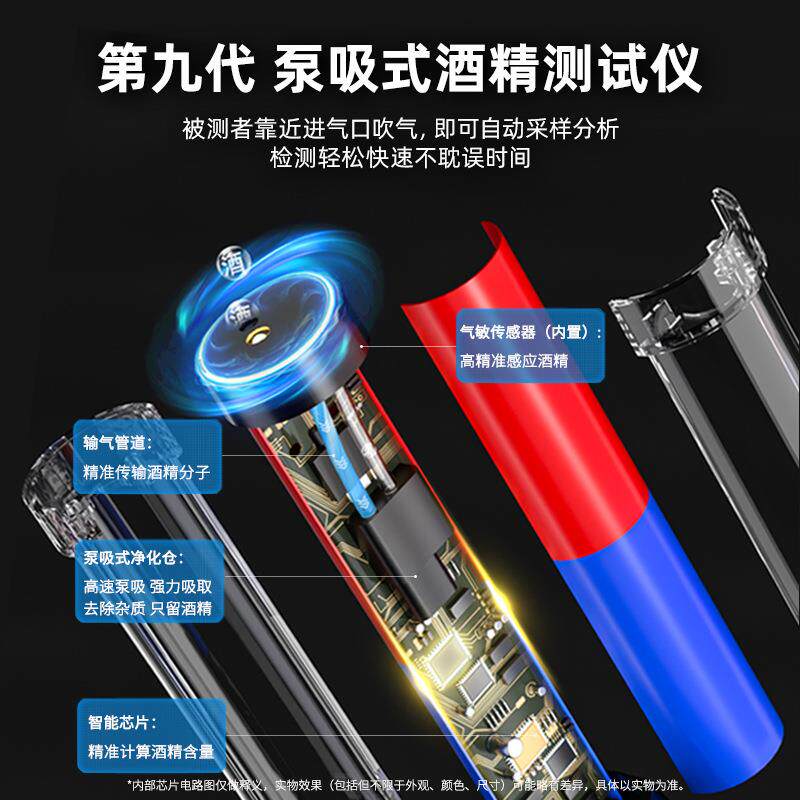酒精测试仪酒查便携吹气式手持高精度酒精检测棒酒驾醉驾测试仪