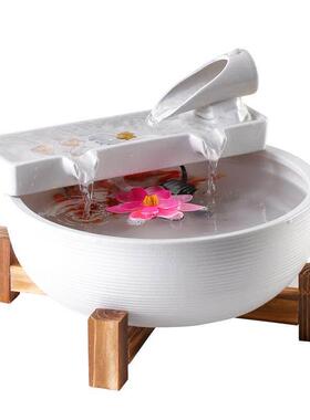 新中式简约桌面招财生财流水摆件喷泉加湿器客厅茶桌办公室装饰品