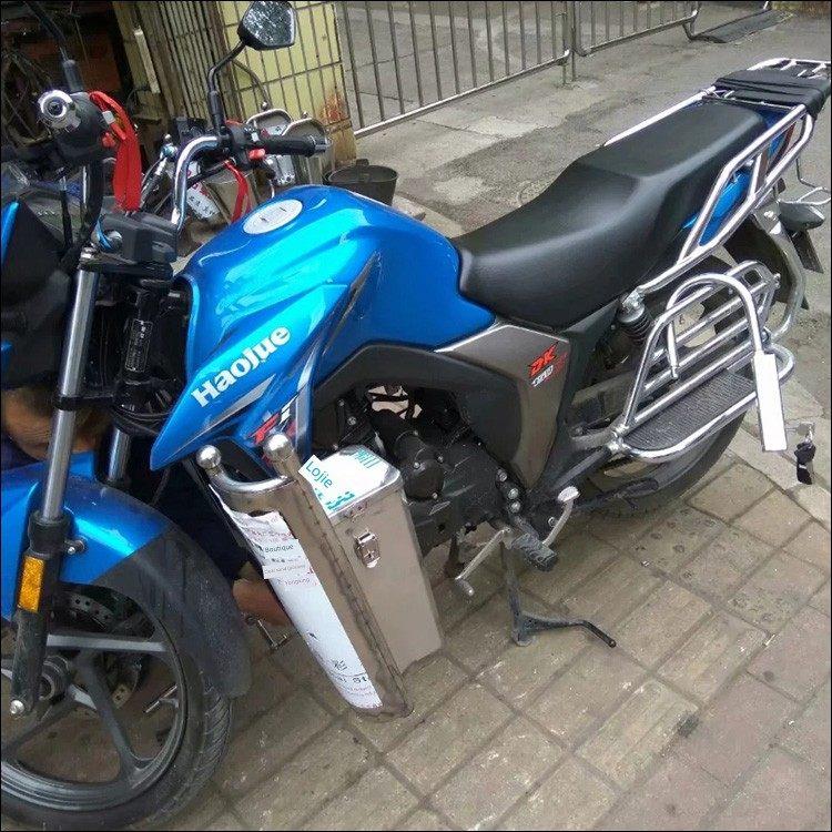 DK150/125 HJ125/150-30摩托车保险杠前护杠置物箱不锈钢手工改装