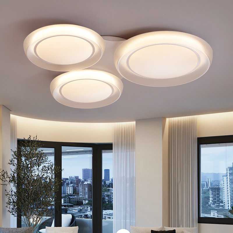 智能吸顶灯简约圆形创意客厅建议现代护眼卧室奶油风客厅中山灯具